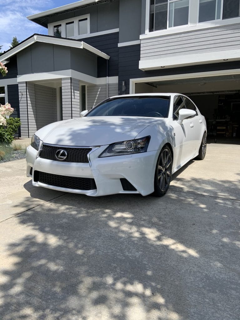 White Lexus Car